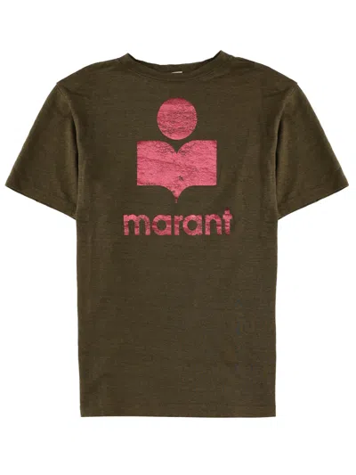 Isabel Marant Étoile Zewel Logo-print T-shirt In Brown
