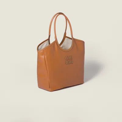 Miu Miu Ivy Leather Bag In Brown