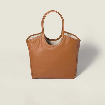 Miu Miu Ivy Leather Bag In Brown