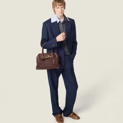 Miu Miu Aventure Nappa Leather Bag In Brown