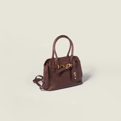 Miu Miu Aventure Nappa Leather Bag In Brown
