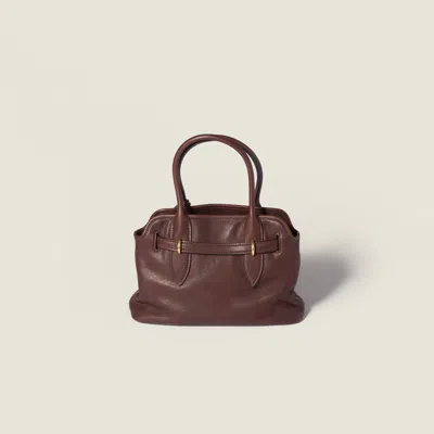 Miu Miu Aventure Nappa Leather Bag In Brown