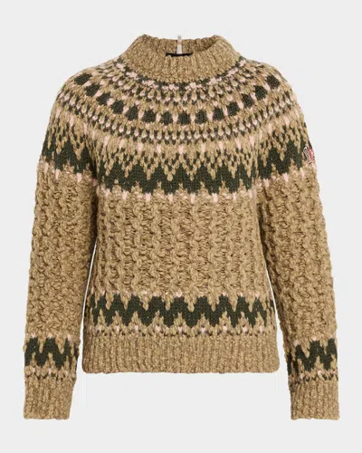 Moncler Patterned Mock-neck Sweater In Multi