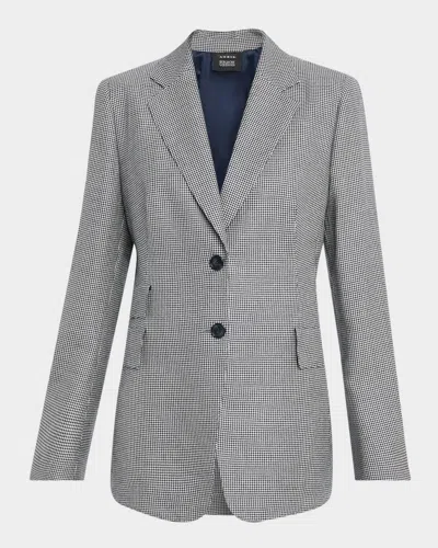 Akris Arie Cashmere Pepita Houndstooth Single-breasted Jacket In Gray