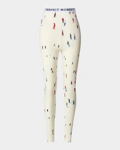 Perfect Moment Jacquard Base Layer Ski Leggings In Neutral