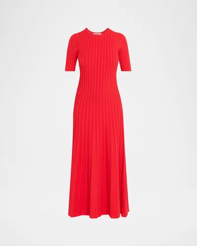 Jason Wu Collection Cable-knit Midi Sweater Dress In Red