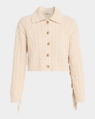 Simkhai Womens Sand Virginia Cropped Cotton And Wool Cardigan In Neutral