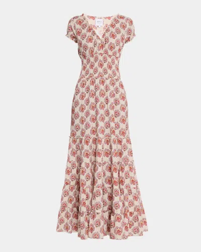 Misa Judith Paisley Maxi Dress In Brown