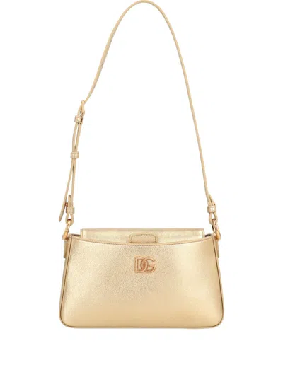 Dolce & Gabbana Leather Phone Bag In Gold