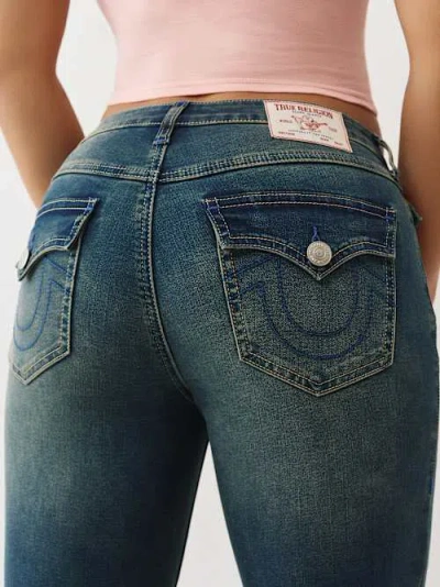 True Religion Women's Jennie Mid Rise Curvy Skinny Jean In Blue