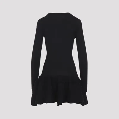 Alaïa Ruffle Mini Dress In Black