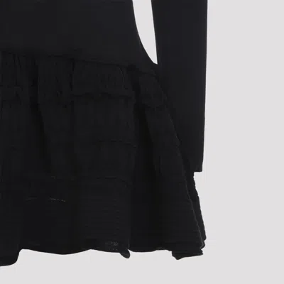Alaïa Ruffle Mini Dress In Black
