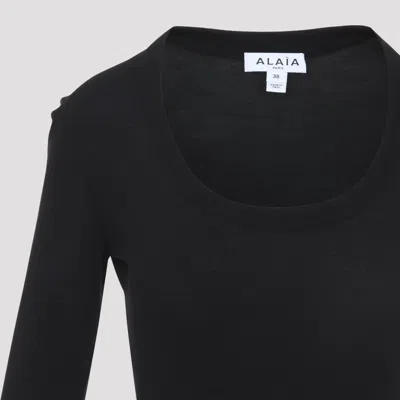 Alaïa Ruffle Mini Dress In Black