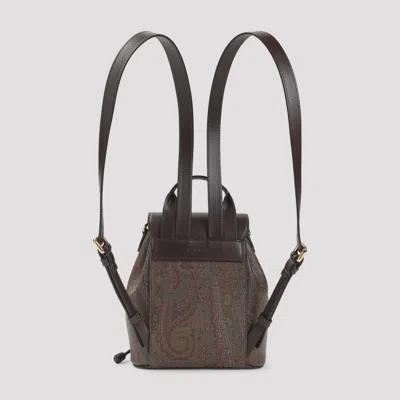Etro Brown Essential Small Backpack In Multi