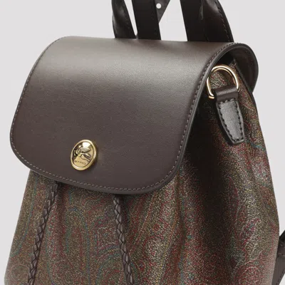 Etro Brown Essential Small Backpack In Multi