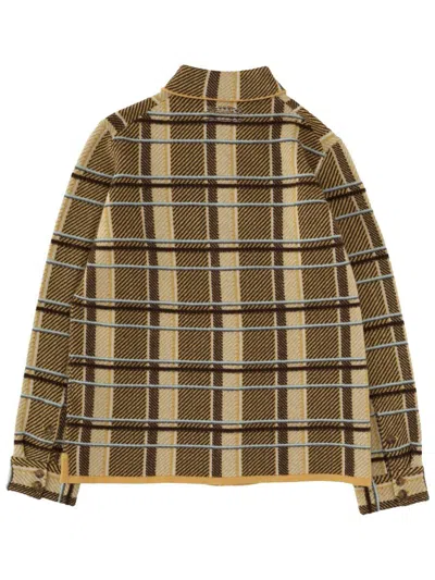 Guest In Residence Dylan Plaid Cashmere Shirt In Almond Combo In Brown