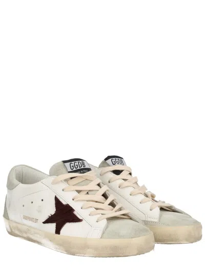 Golden Goose White Leather Sneakers In Multi