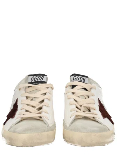 Golden Goose White Leather Sneakers In Multi
