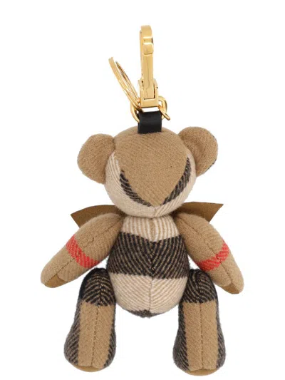 Burberry Thomas Bear Key Ring With Check Pattern In Multi