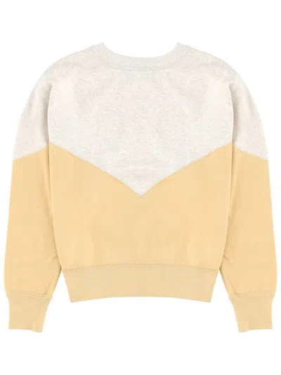 Isabel Marant Étoile Houston Colorblock Crewneck Sweatshirt Long Sleeves In Yellow