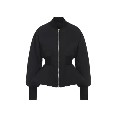Alaïa Alaia Black Peplum Bomber Jacket In Wool Blend Women In Black