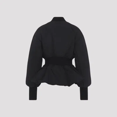 Alaïa Alaia Black Peplum Bomber Jacket In Wool Blend Women In Black