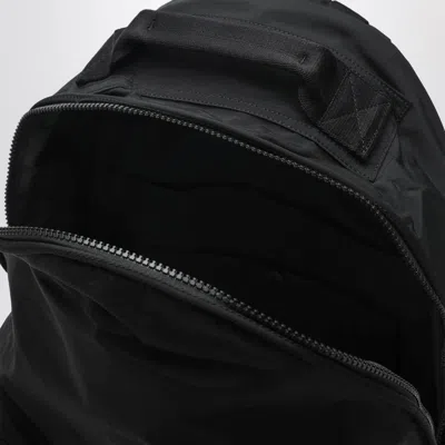 Stone Island Backpack Adjustable Straps Front Zip Pocket Top Handle In Black