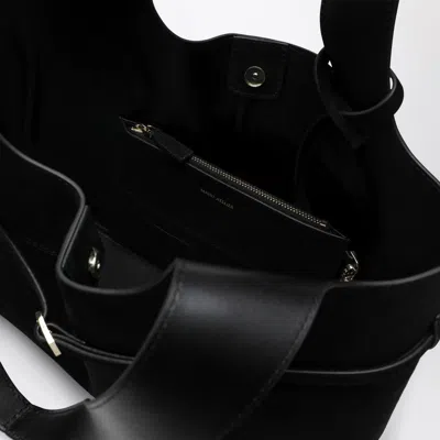 Manu Atelier Cambon Tote Bag In Black Suede In Black
