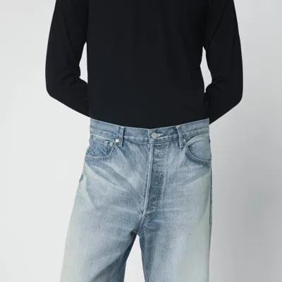 Auralee Blue Washed-effect Jeans In Blue