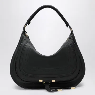 Chloé Small Black Leather Marcie Shoulder Bag Women In Black