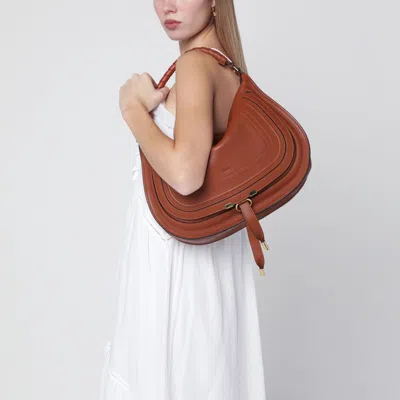 Chloé Small Brown Leather Marcie Shoulder Bag In Brown