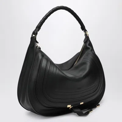 Chloé Small Black Leather Marcie Shoulder Bag Women In Black