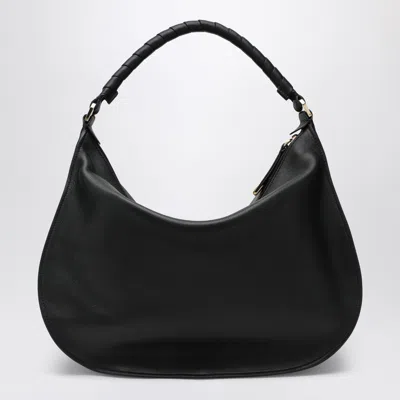 Chloé Small Black Leather Marcie Shoulder Bag Women In Black