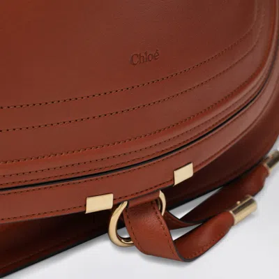 Chloé Small Brown Leather Marcie Shoulder Bag In Brown