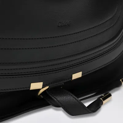 Chloé Small Black Leather Marcie Shoulder Bag Women In Black