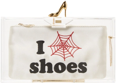 Charlotte Olympia Transparent 'pandora Loves Shoes' Clutch In Multicolor