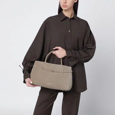 Manu Atelier Le Cambon 35 Sughero Bag In Suede In Brown
