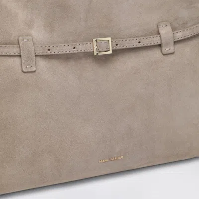 Manu Atelier Le Cambon 35 Sughero Bag In Suede In Brown