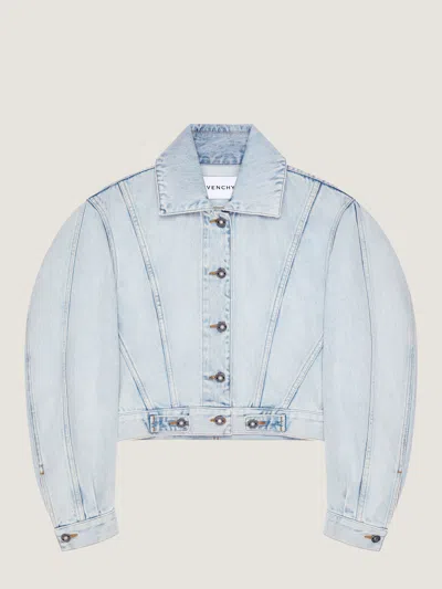 Givenchy Back-to-front Cocoon Jacket In Light Blue Denim In Blue