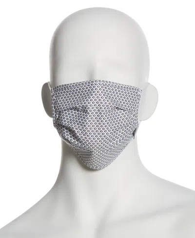 Perry Ellis Reusable Poplin 3 Pack Pleated Fabric Face Covering In Blue