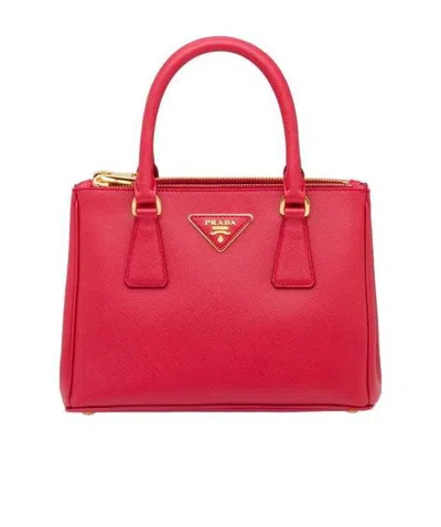 Prada Galleria Small Saffiano Leather Bag In Red