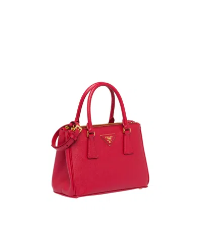 Prada Galleria Small Saffiano Leather Bag In Red