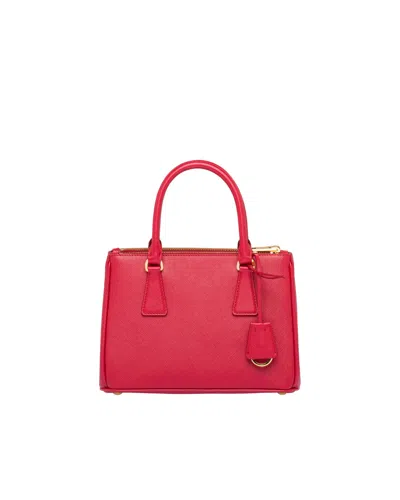 Prada Galleria Small Saffiano Leather Bag In Red