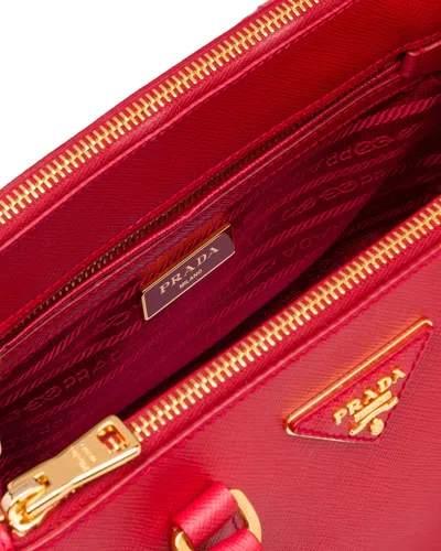 Prada Galleria Small Saffiano Leather Bag In Red