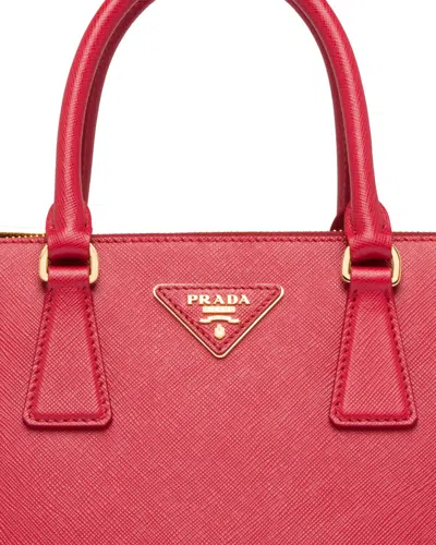 Prada Galleria Small Saffiano Leather Bag In Red