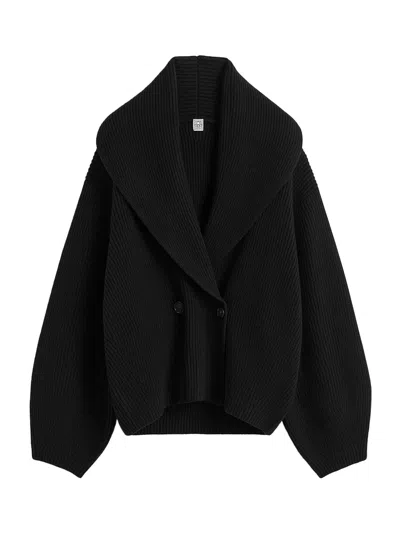 Totême Toteme Shawl-lapel Cardigan Black In Black