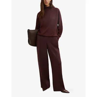 Reiss Womens Burgundy Wendy Roll-neck Wool Jumper In Burgundy