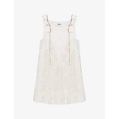 Ro&zo Womens Gold Heidi Jacquard Woven Mini Dress In Neutral