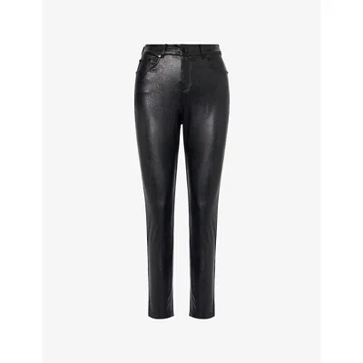 Commando Womens Black Slim-leg 5-pocket Faux-leather Trousers In Black
