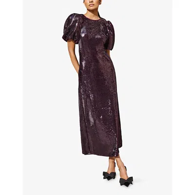 Ro&zo Womens Wine Annabelle Sequin-embellished Maxi Dress In Burgundy